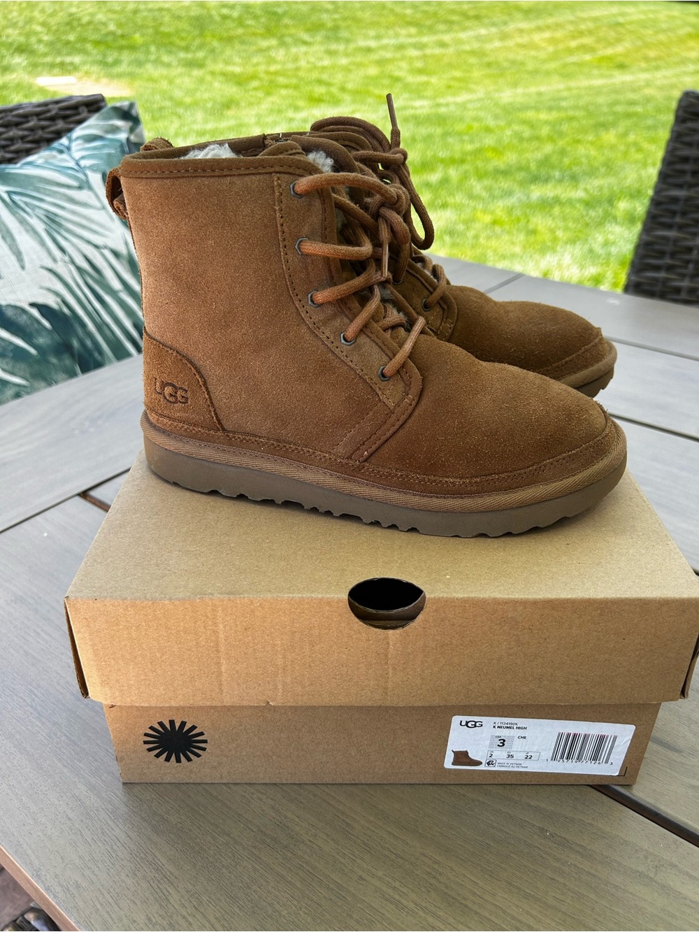 UGG Brown Suede Lace-Up Ankle Boots